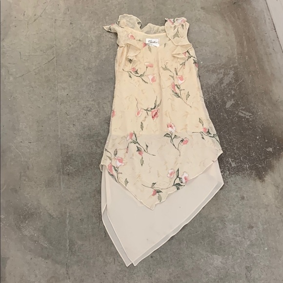 Vintage Cartise y2k asymmetrical Floral maxi Sleeveless Dress Ruffles fairy - Picture 1 of 4